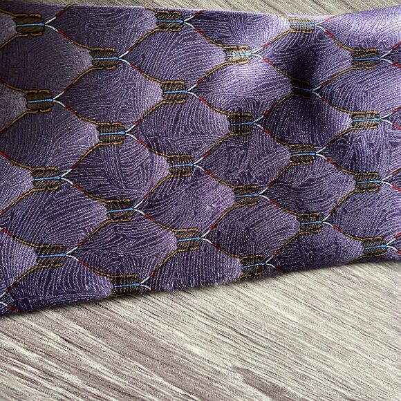 Karen Bierce The Nature Conservancy Pycanum Bug Men's Purple Necktie Handmade - Picture 4 of 8